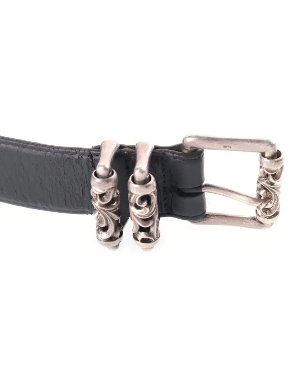 Chrome Hearts Blt Roller Buckle Leather Belt Silver